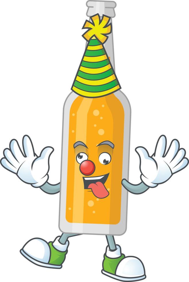 Cartoon character of bottle of beer vector