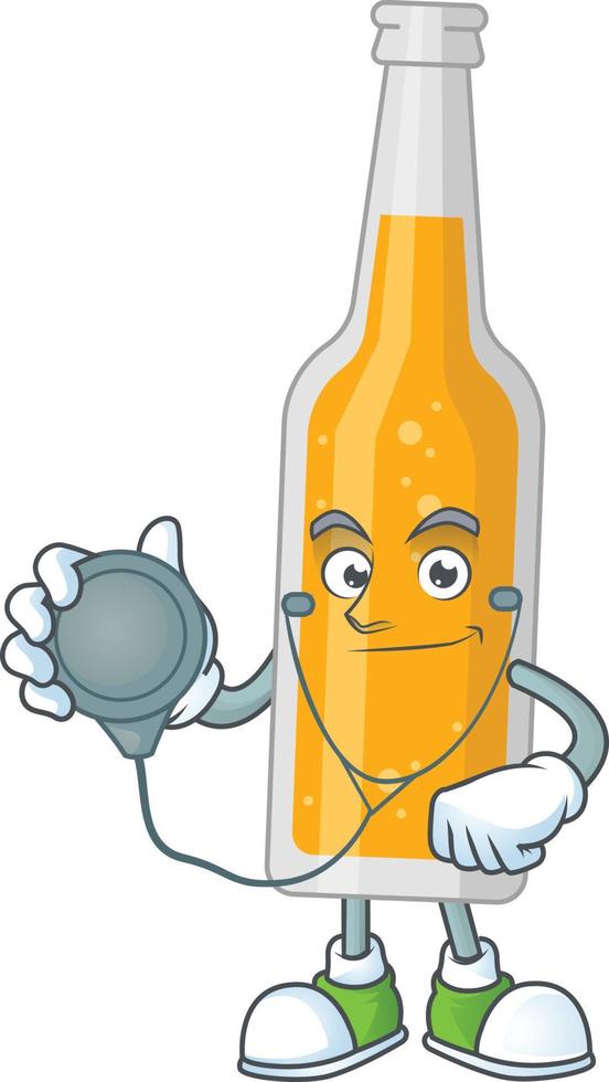 Cartoon character of bottle of beer vector