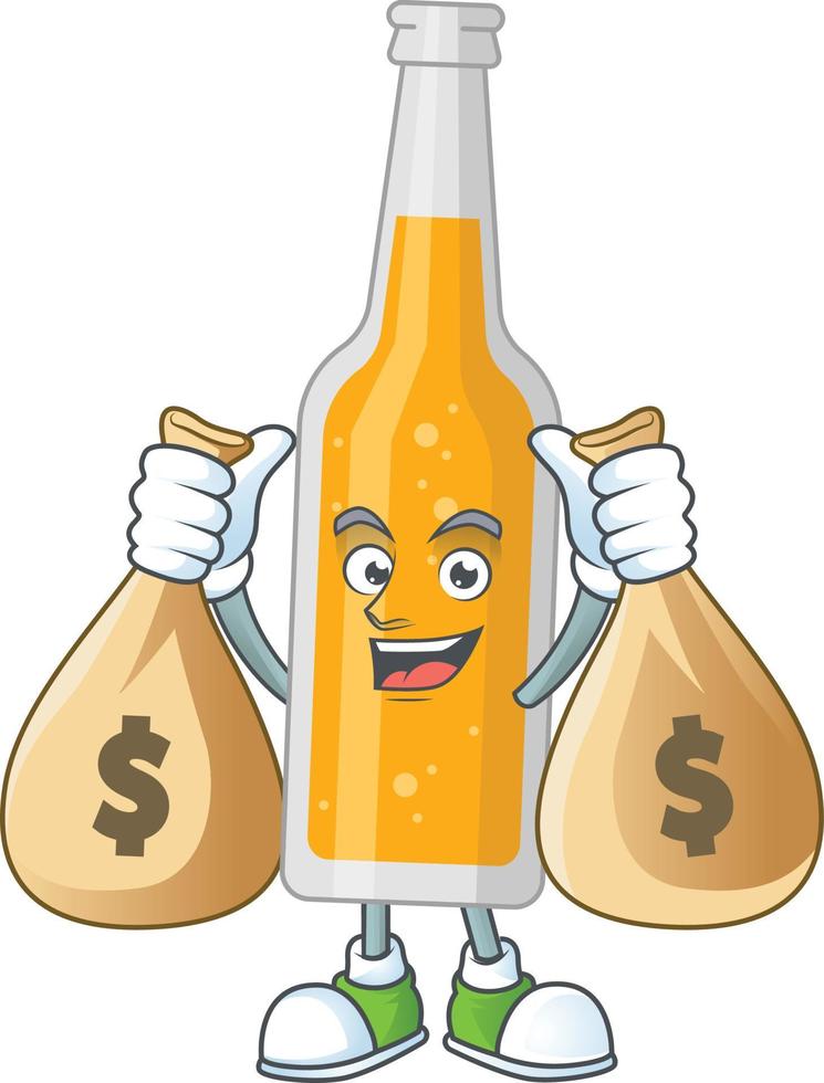 Cartoon character of bottle of beer vector