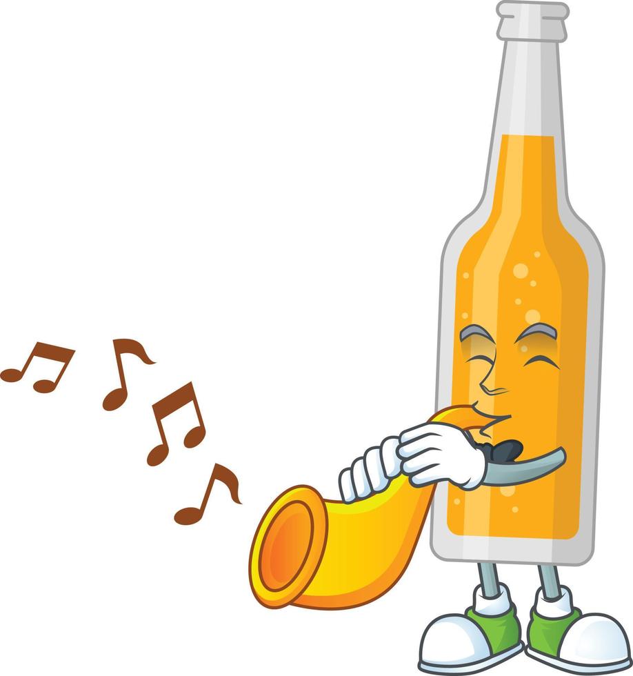 Cartoon character of bottle of beer vector