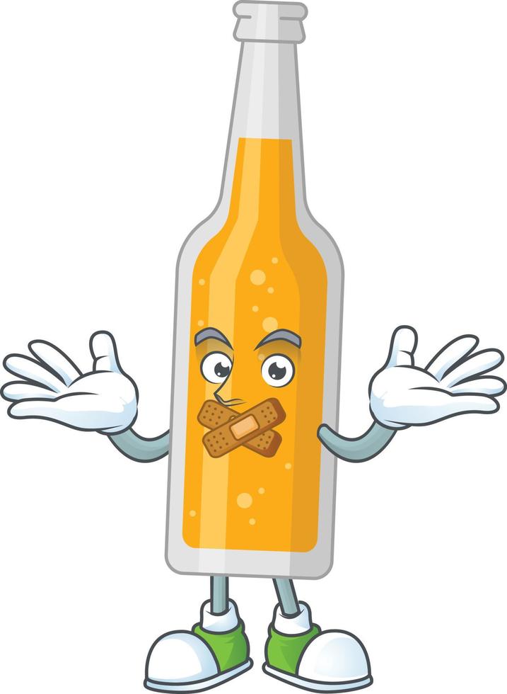 Cartoon character of bottle of beer vector
