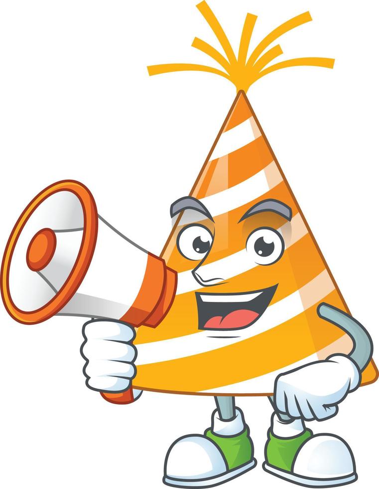 Cartoon character of yellow party hat vector