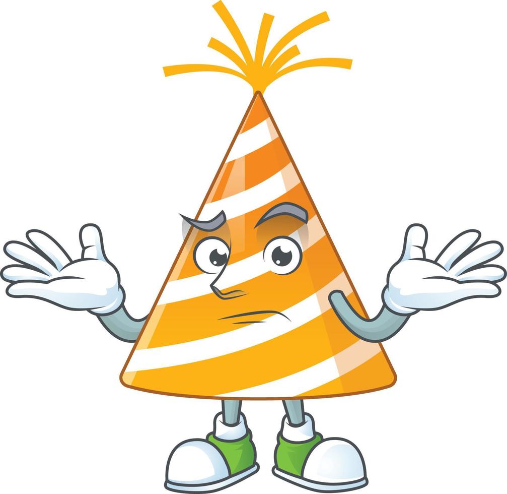 Cartoon character of yellow party hat vector