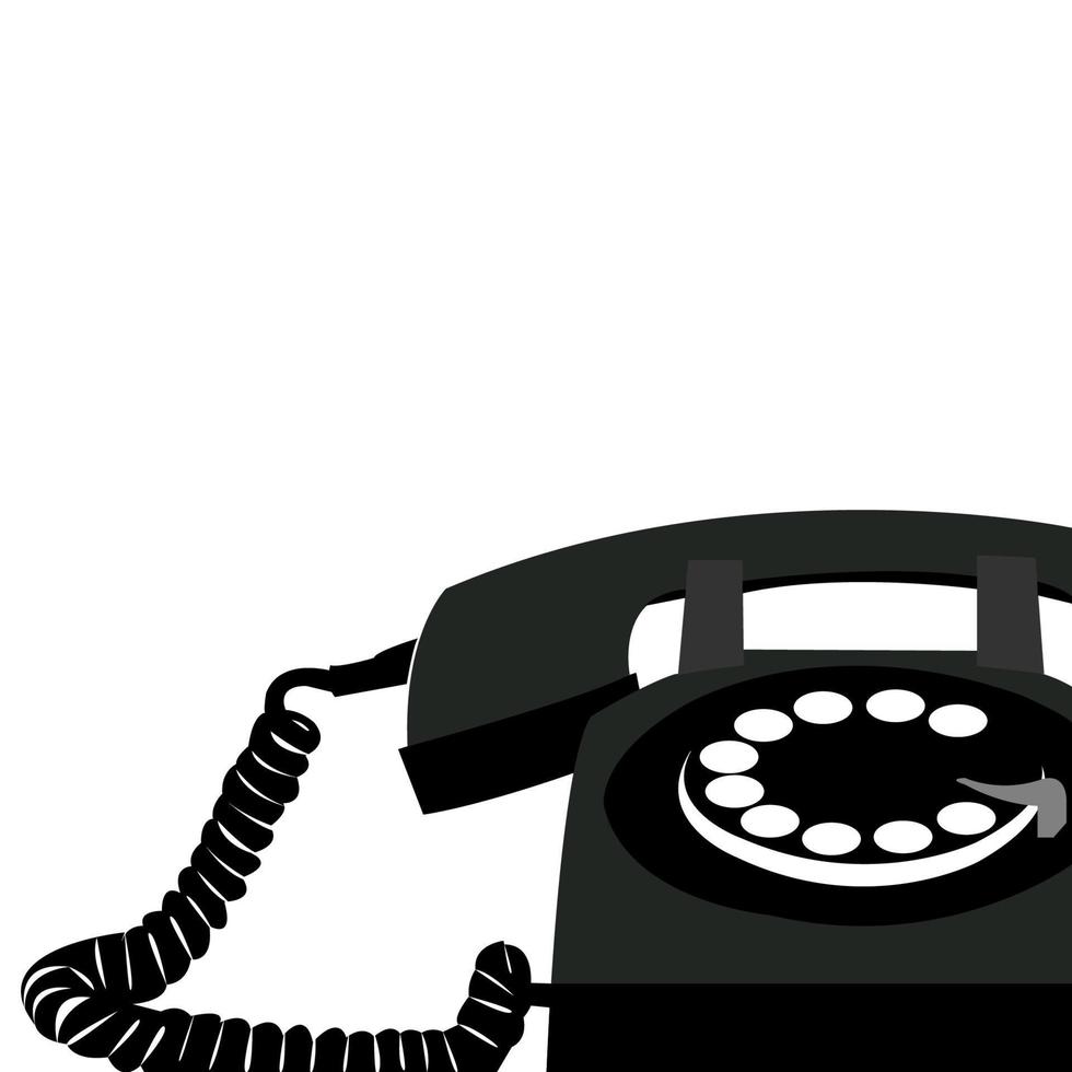 Old Corded Rotary Dial Telephone vector