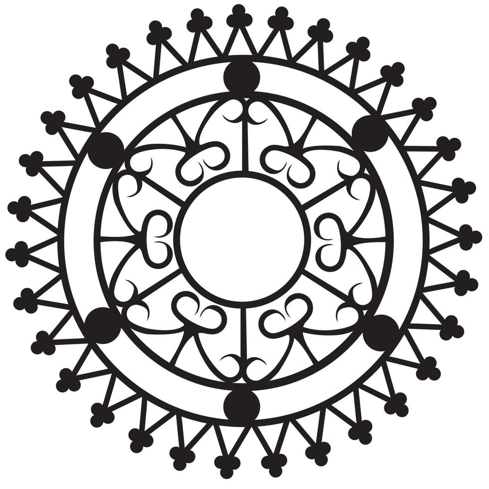 Decorative window circle scroll design vector