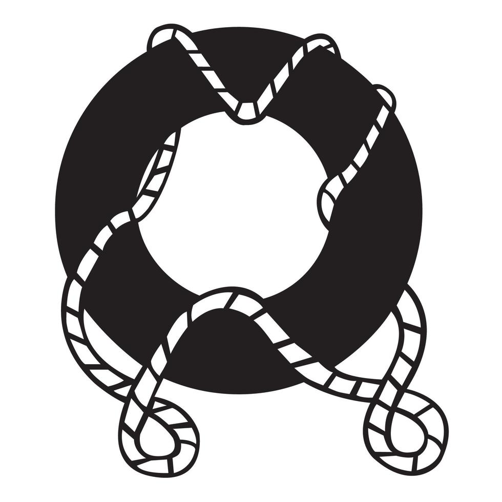 Tire with rope tangled in it vector