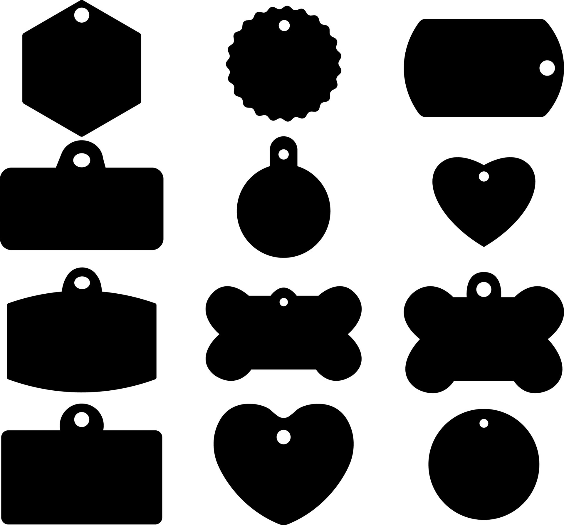 vector of dog tags template. set of icons, shape tags, illustration vector of dog tags template. set of icons, shape tags, illustration
