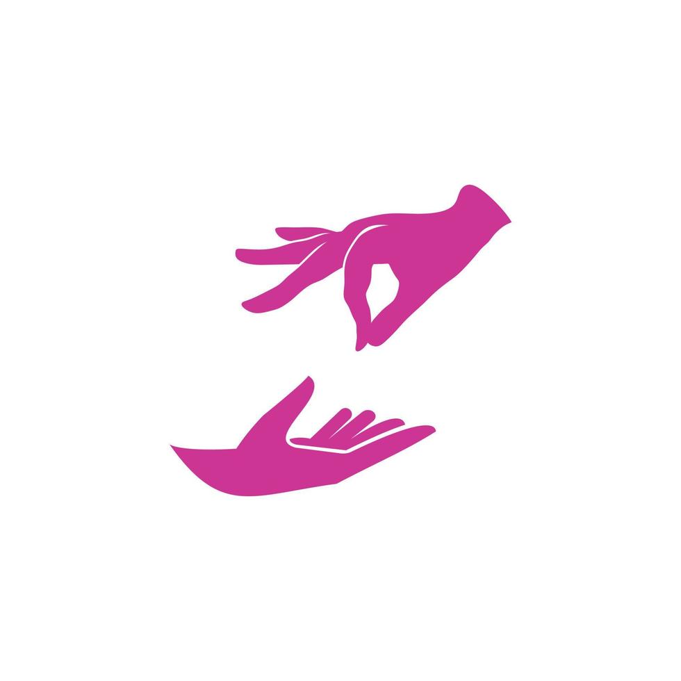 give and take flat logo design vector