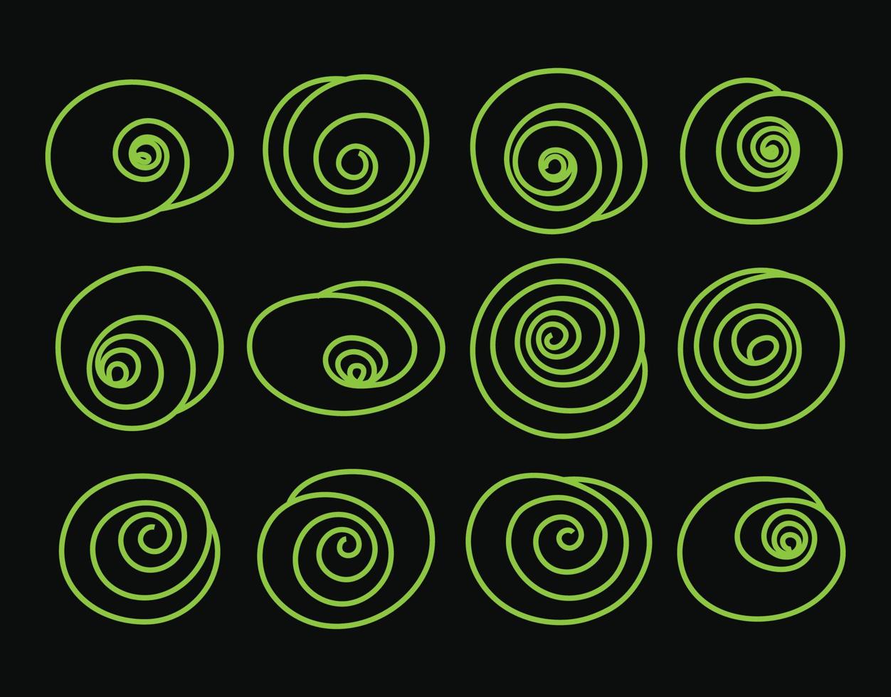 Spiral round abstract shape art decoration flat design vector illustration