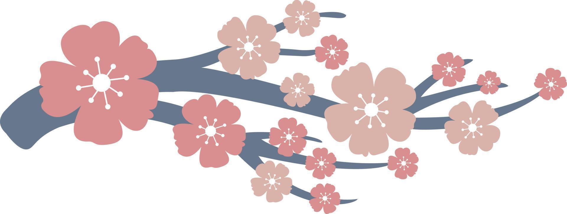 vector florecer árbol. sakura rama. japonés Cereza aislado en blanco