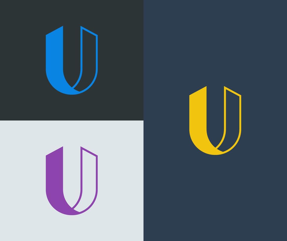 Creative letter U logo vector template. Modern and futuristic concept.