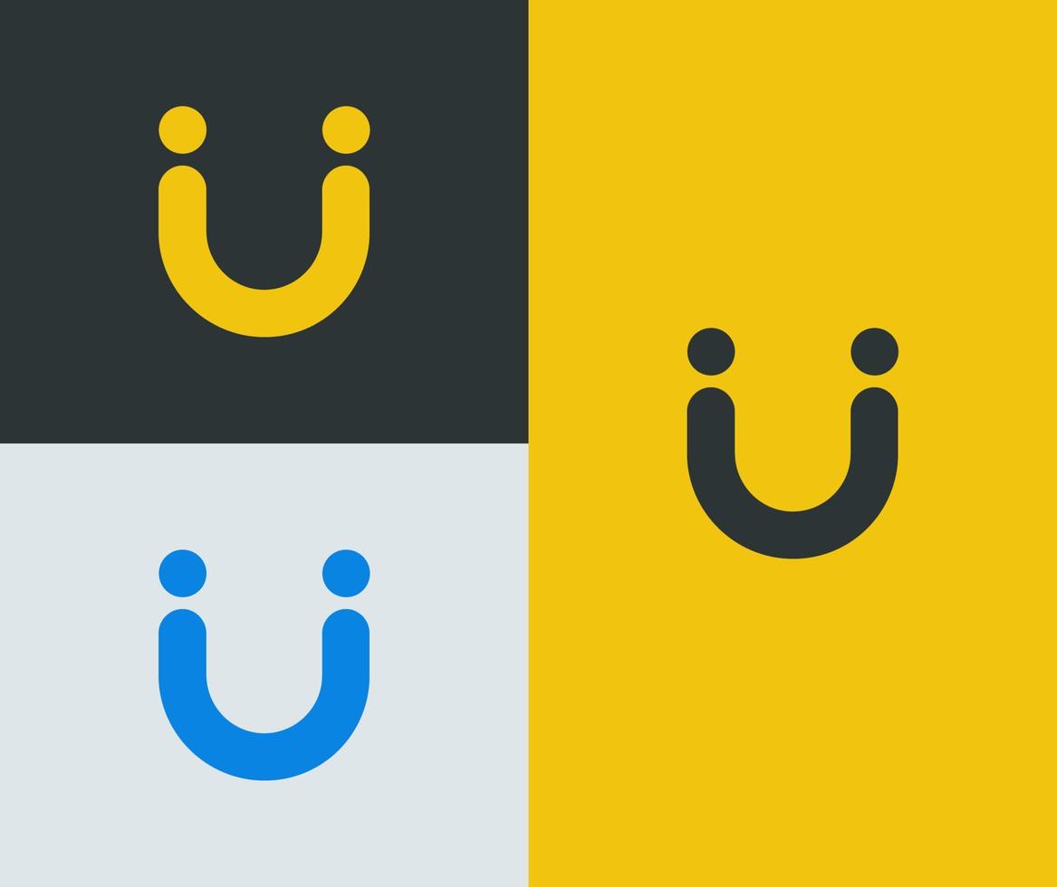Smile concept. Creative letter U logo vector template. Modern and futuristic concept.