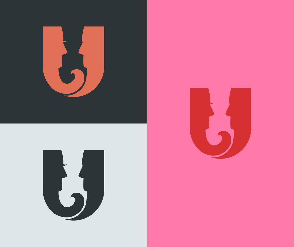 Beauty concept. Creative letter U logo vector template. Modern and futuristic concept.