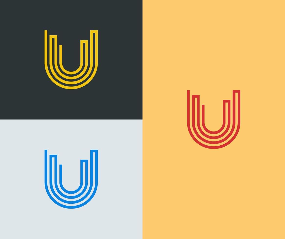 Creative letter U logo vector template. Modern and futuristic concept.