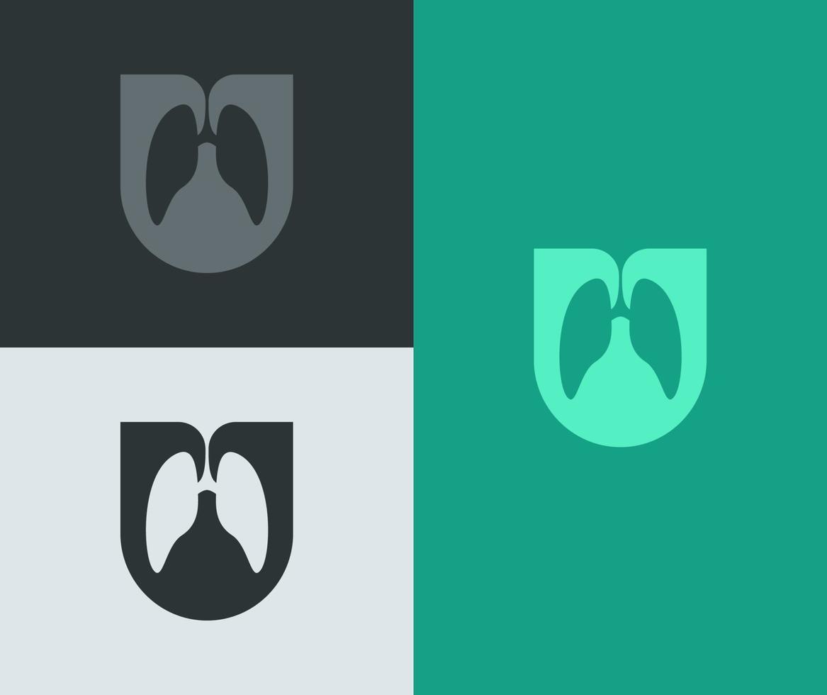 Lung concept. Creative letter U logo vector template. Modern and futuristic concept.