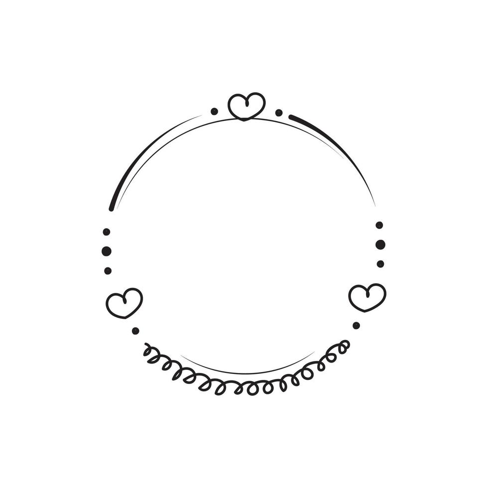 Artistic floral round frame flat design art decoration vector illustration.