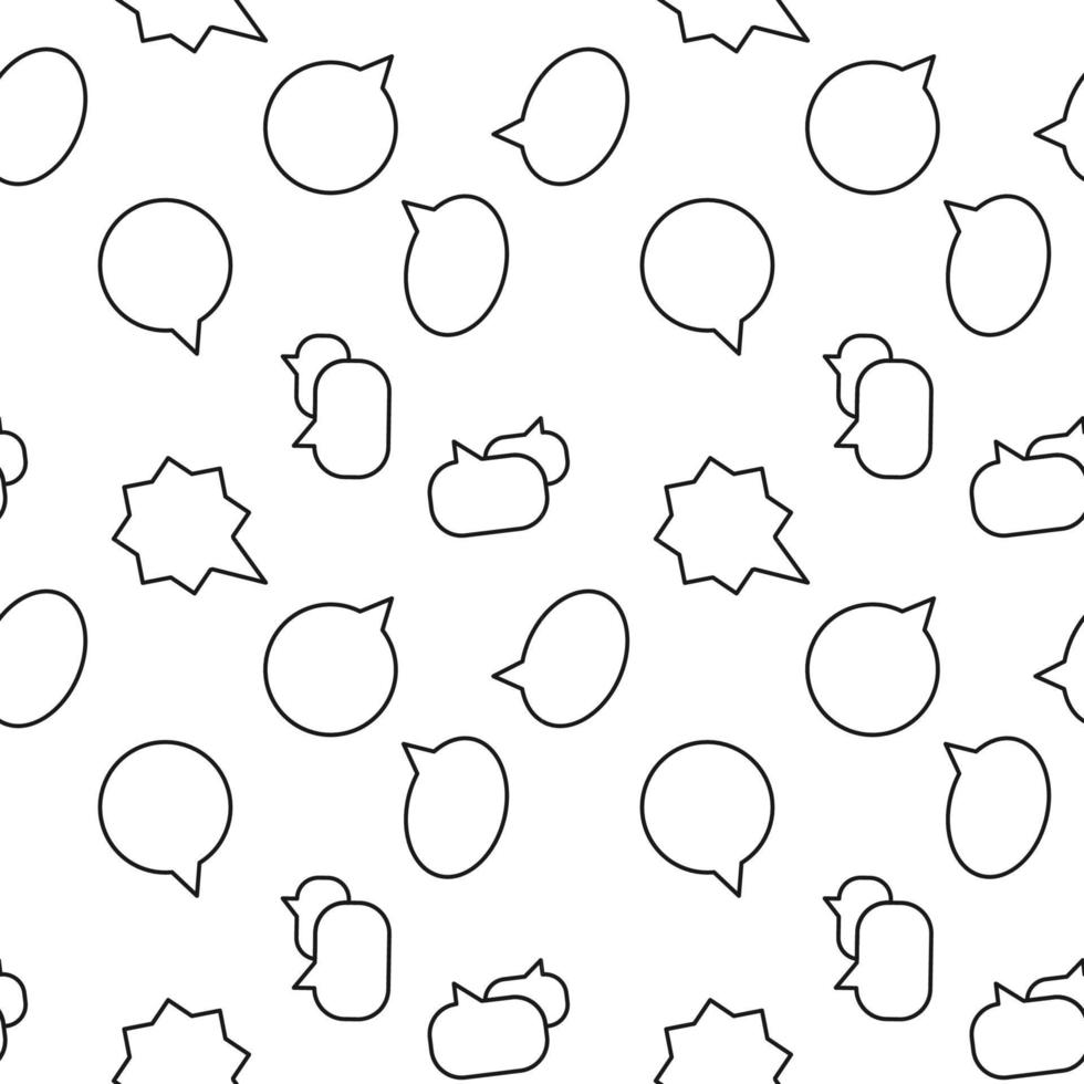 Monochrome vector seamless pattern of various speech bubbles for web sites and polygraphy