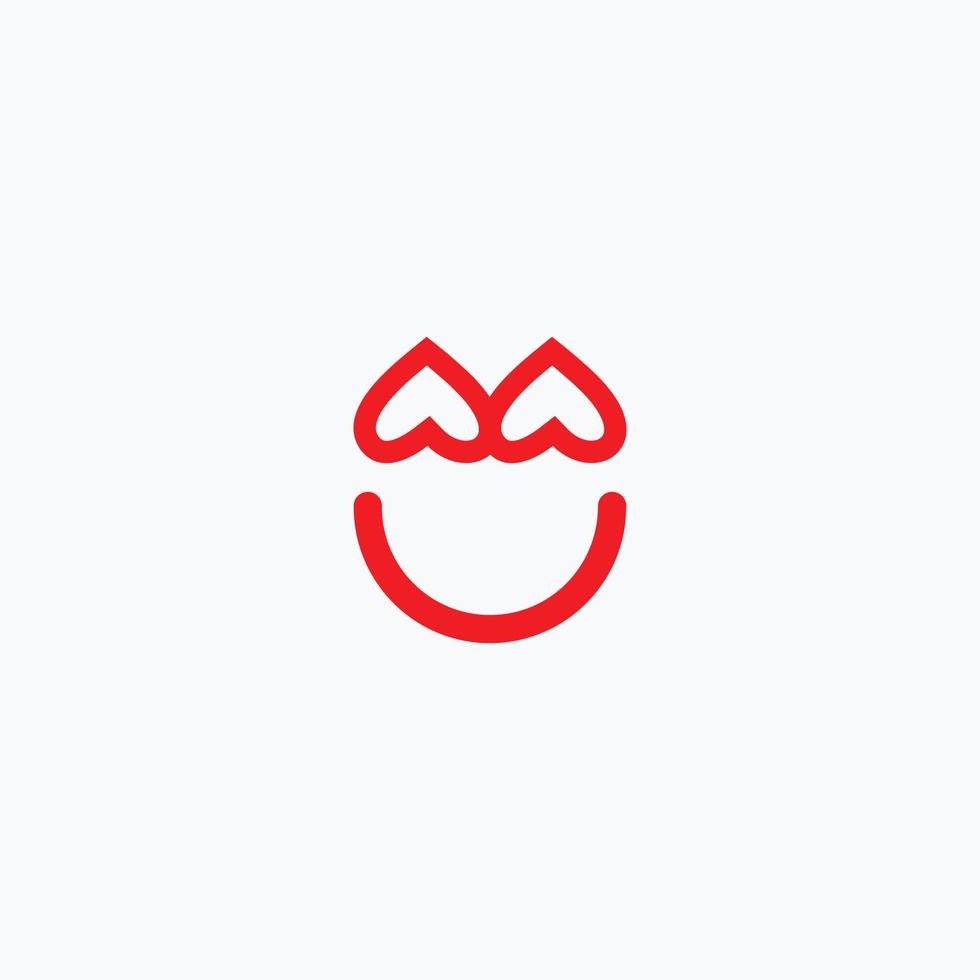 smile love icon flat logo vector