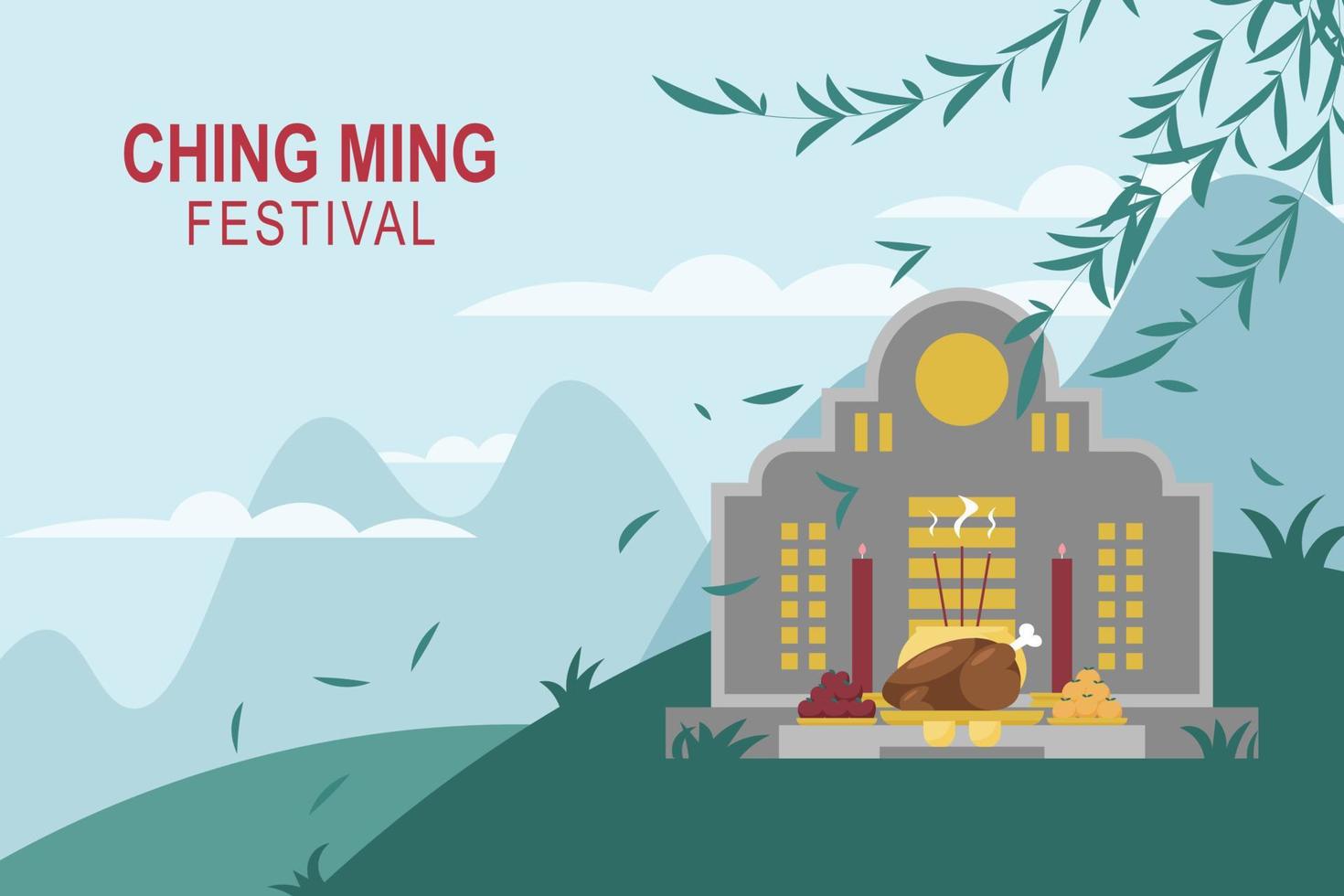 Ching Ming Festival background. vector