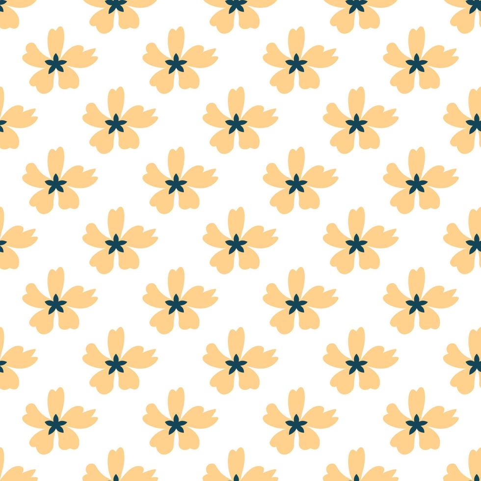 Vector seamless pattern of beige flower on white background. Suitable for web sites, textile, fabric, wallpapers