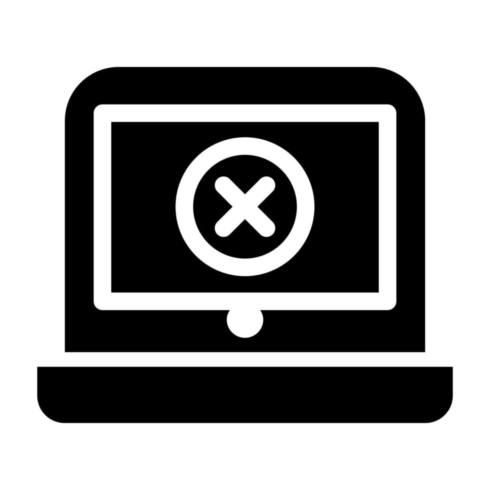 Computer error icon vector