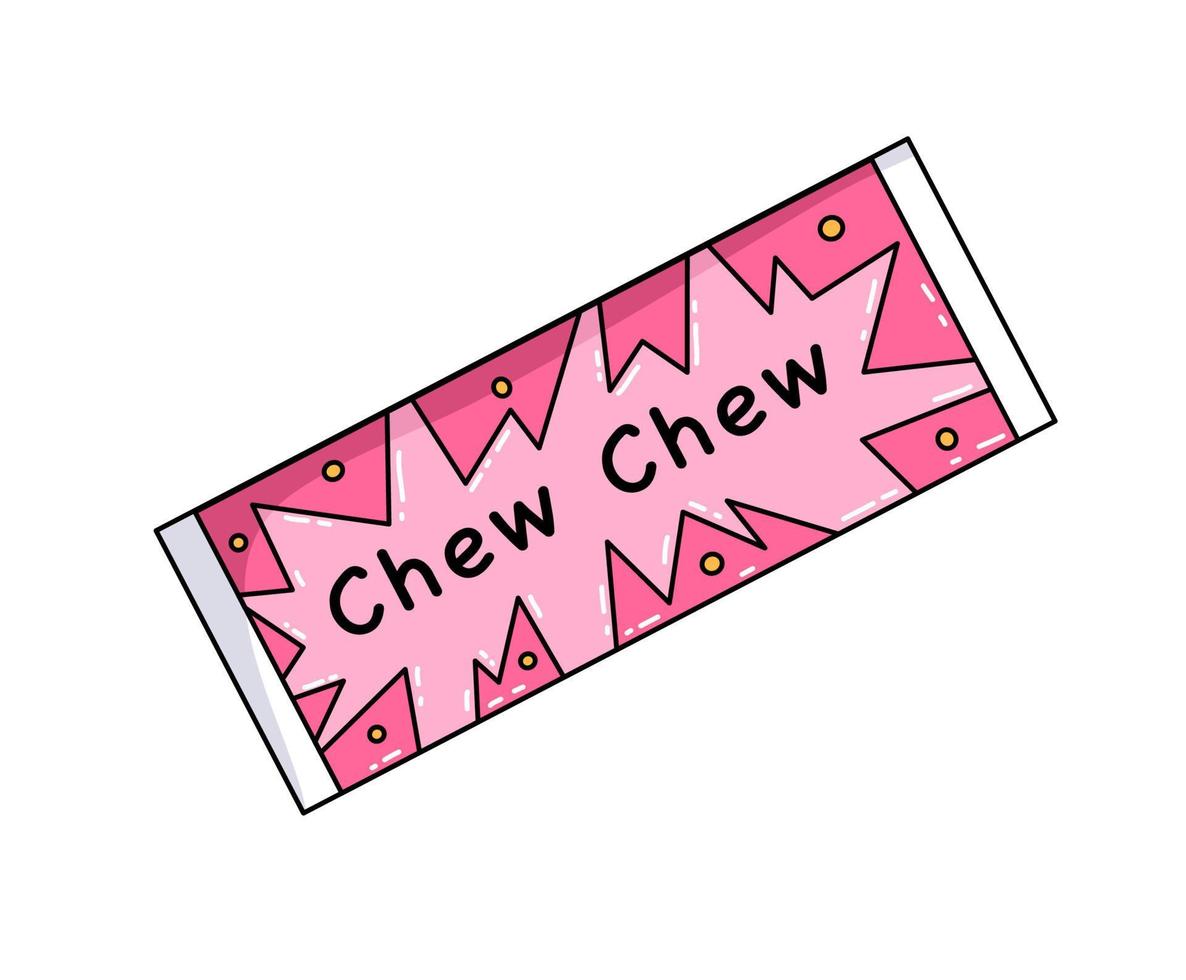 Chewing gum plate in foil vector