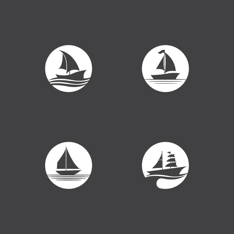 navegación barco yate logo vector ilustración