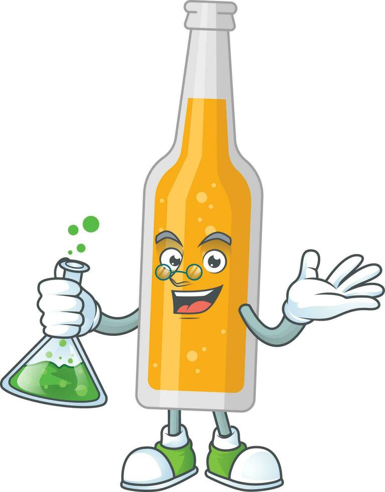 Cartoon character of bottle of beer vector