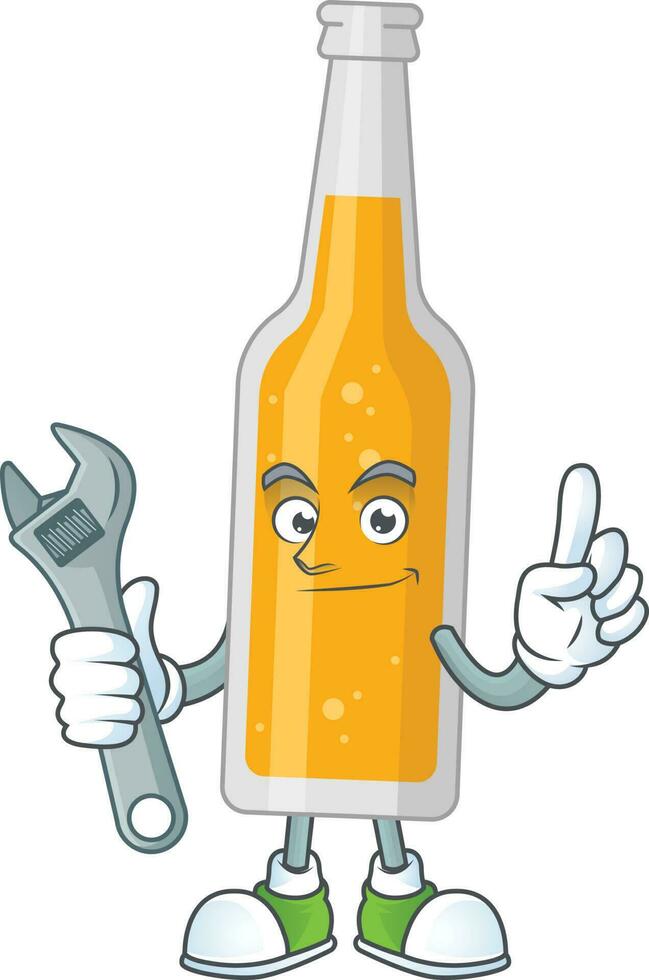 dibujos animados personaje de botella de cerveza vector