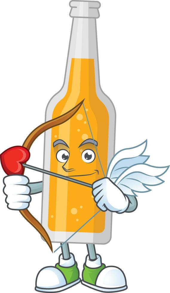 Cartoon character of bottle of beer vector