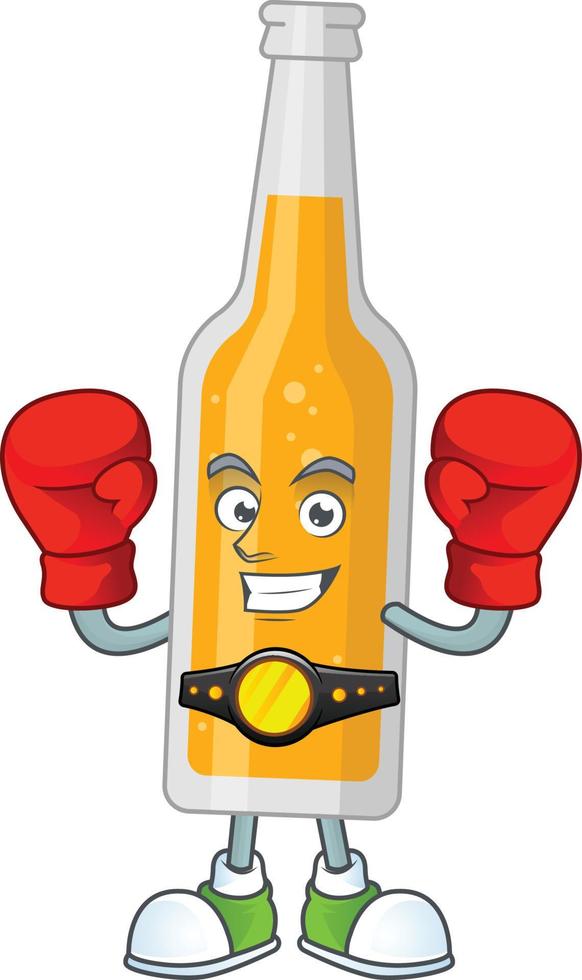 Cartoon character of bottle of beer vector