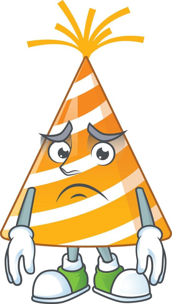 Cartoon character of yellow party hat vector