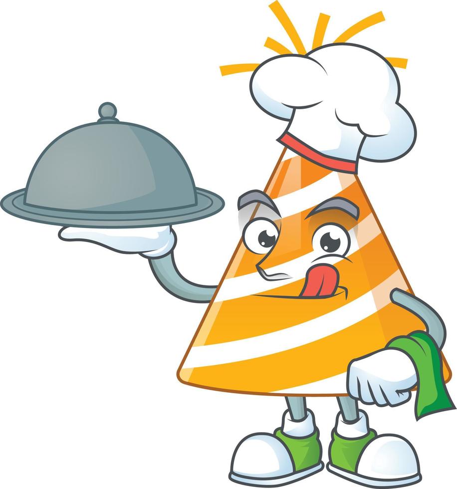 Cartoon character of yellow party hat vector