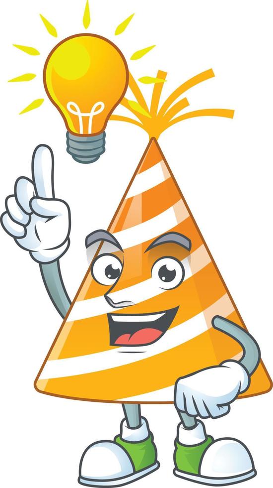 Cartoon character of yellow party hat vector