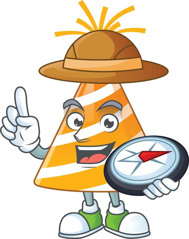 Cartoon character of yellow party hat vector