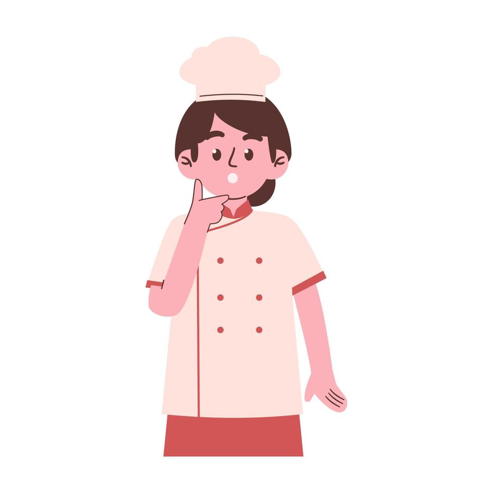 mujer cocinero personaje vector