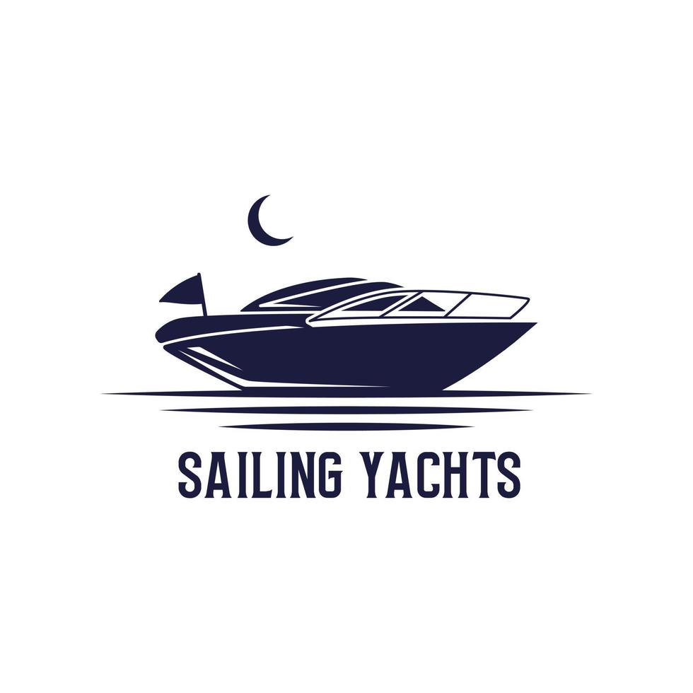 Sailing Yachts logo design, sailboat logo vector, Creative sign and Symbol vector