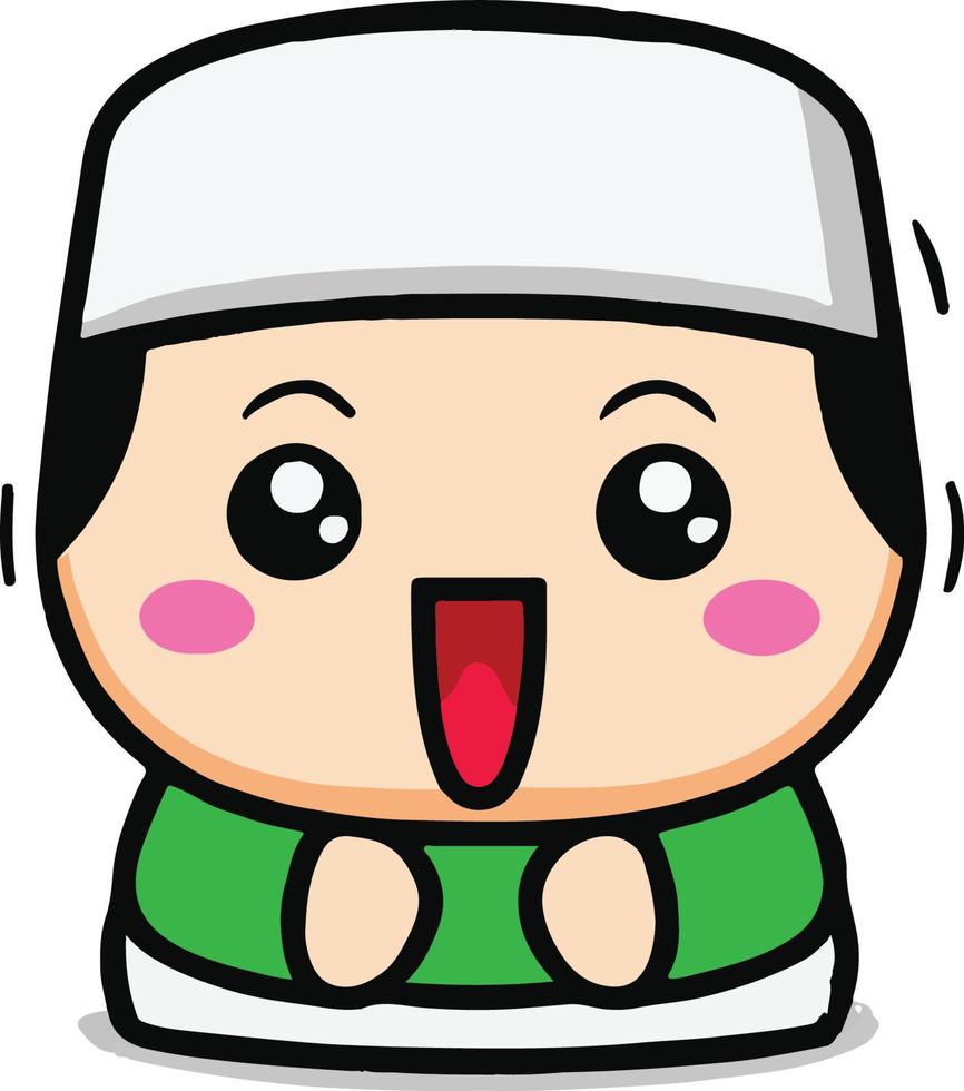MASCOT KAWAI MUSLIM INDONESIA vector