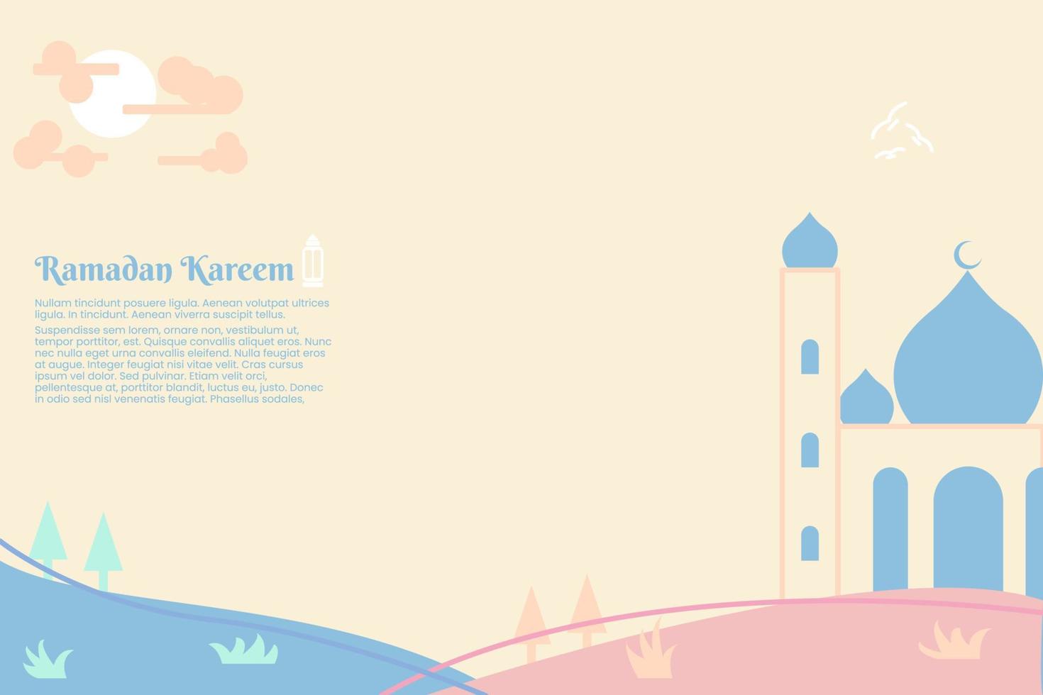 Ramadan kareem, Eid Mubarak, Islamic holiday vector illustration with attractive colors