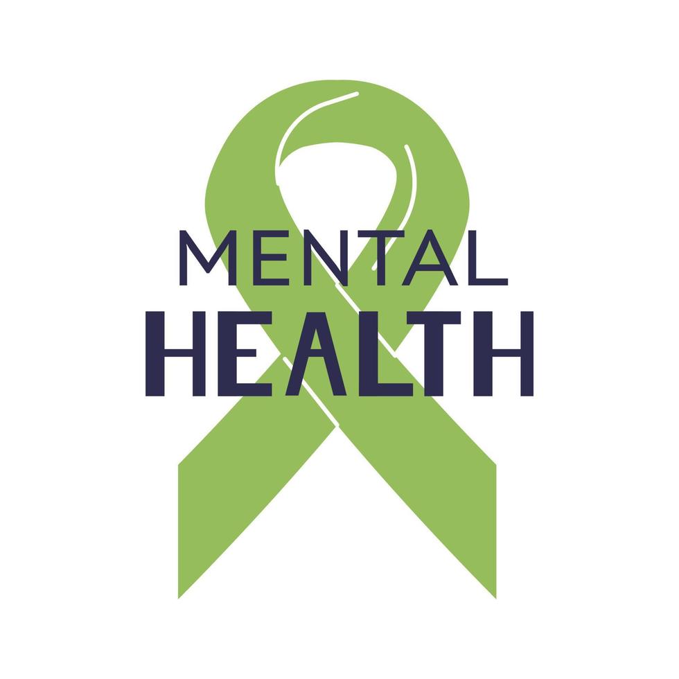 Mental health label for world mental health day vector illustration.
