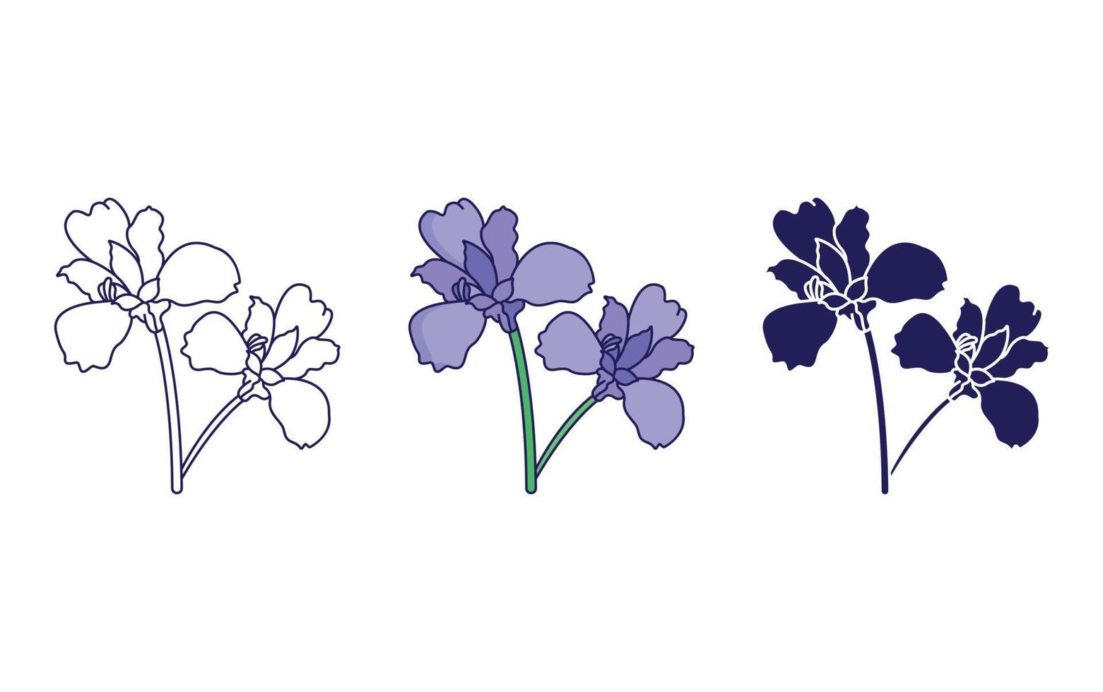 Iris flower vector icon