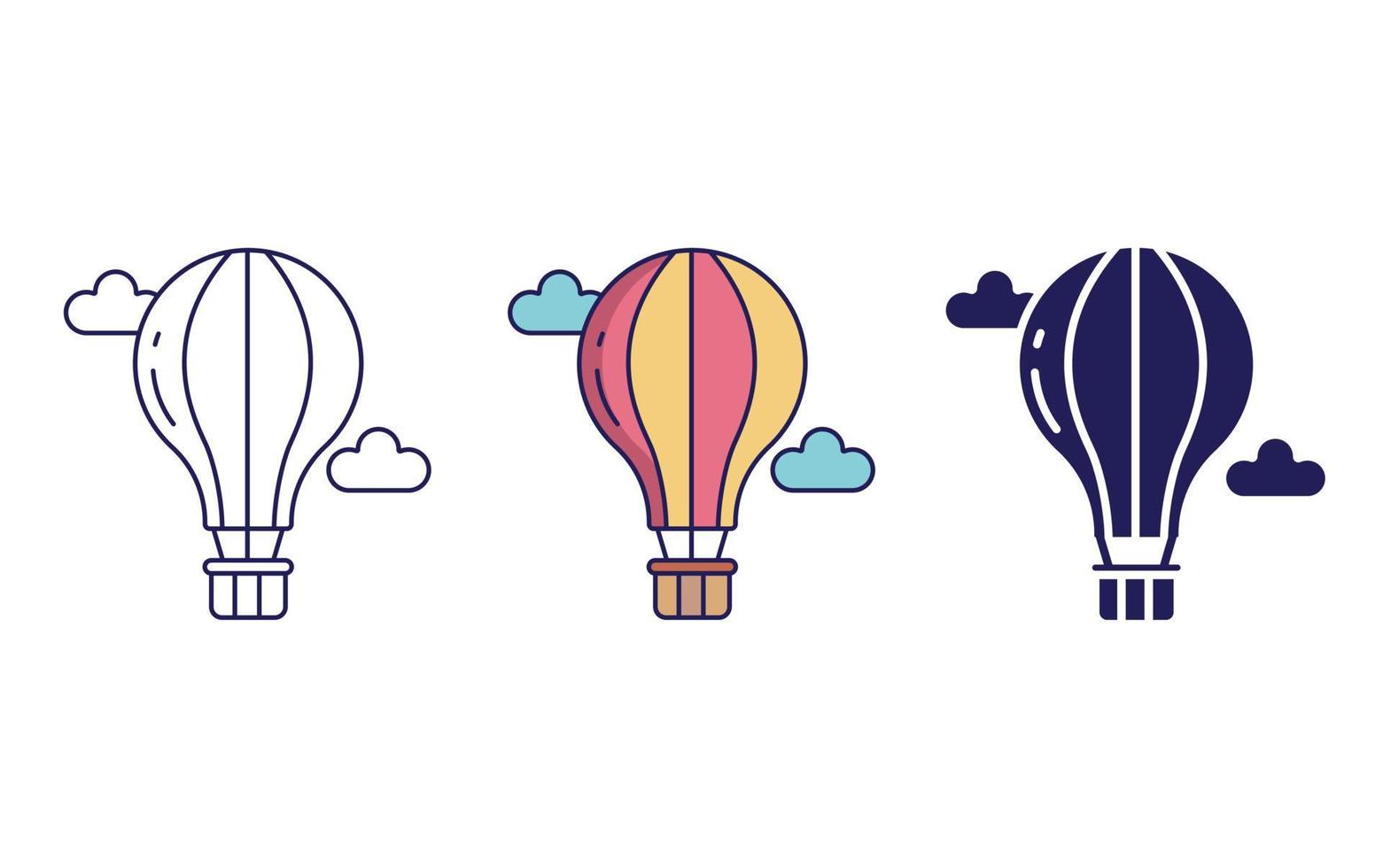Hot air baloon vector icon
