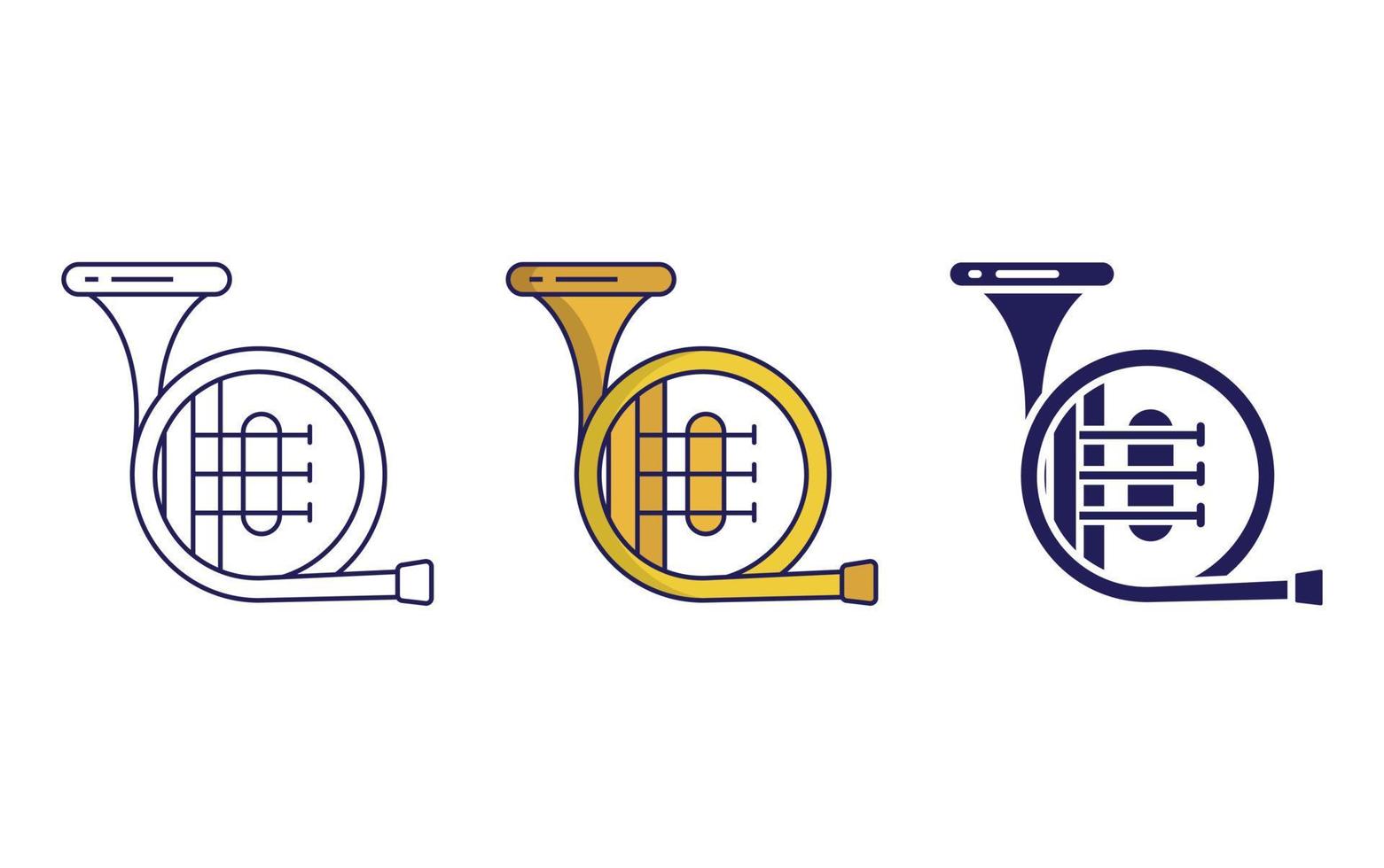 French horn vector icon