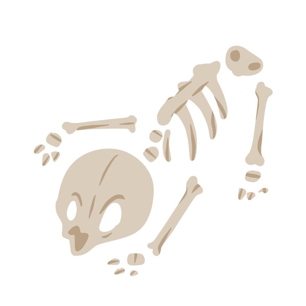 Skeleton of dead animal. Halloween and desert scenery. vector