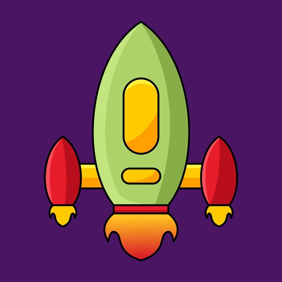 espacio cohete dibujos animados kobjeto ilustración vector