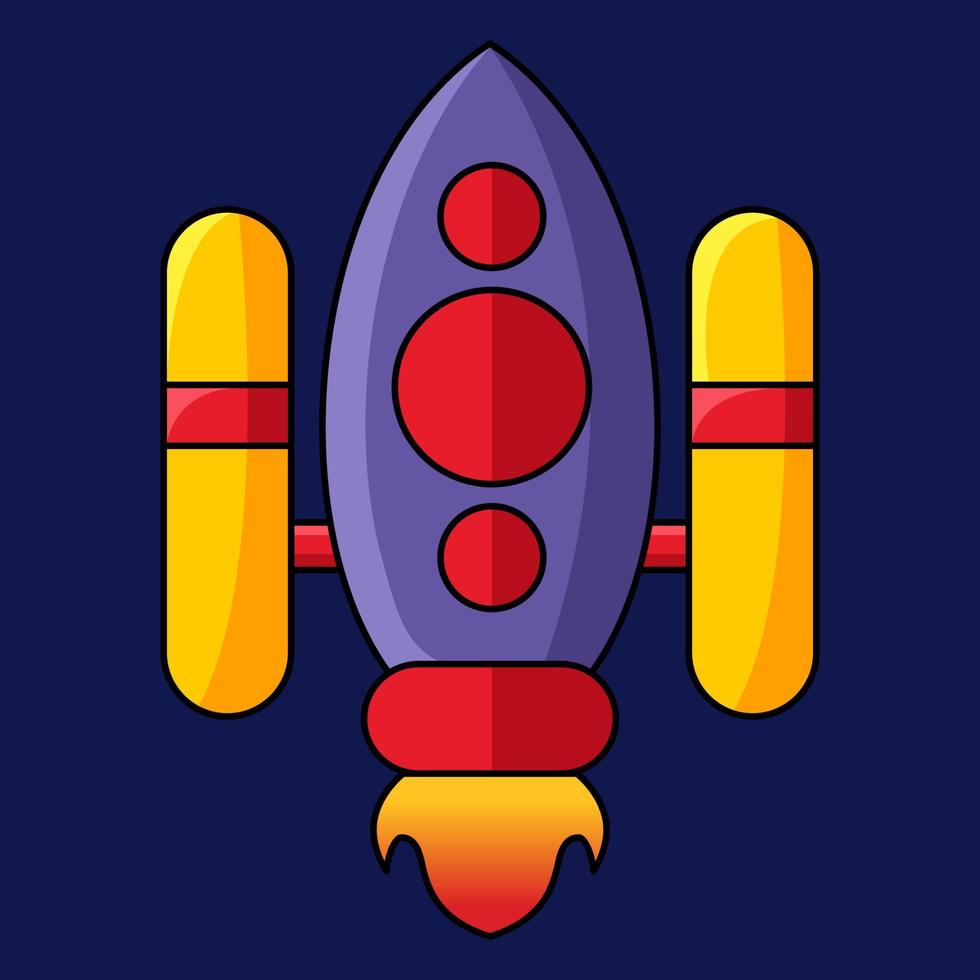 Space rocket cartoon kobject illustration vector