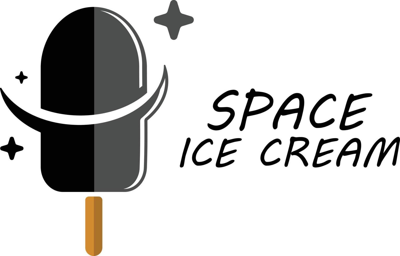 espacio hielo crema logo concepto vector