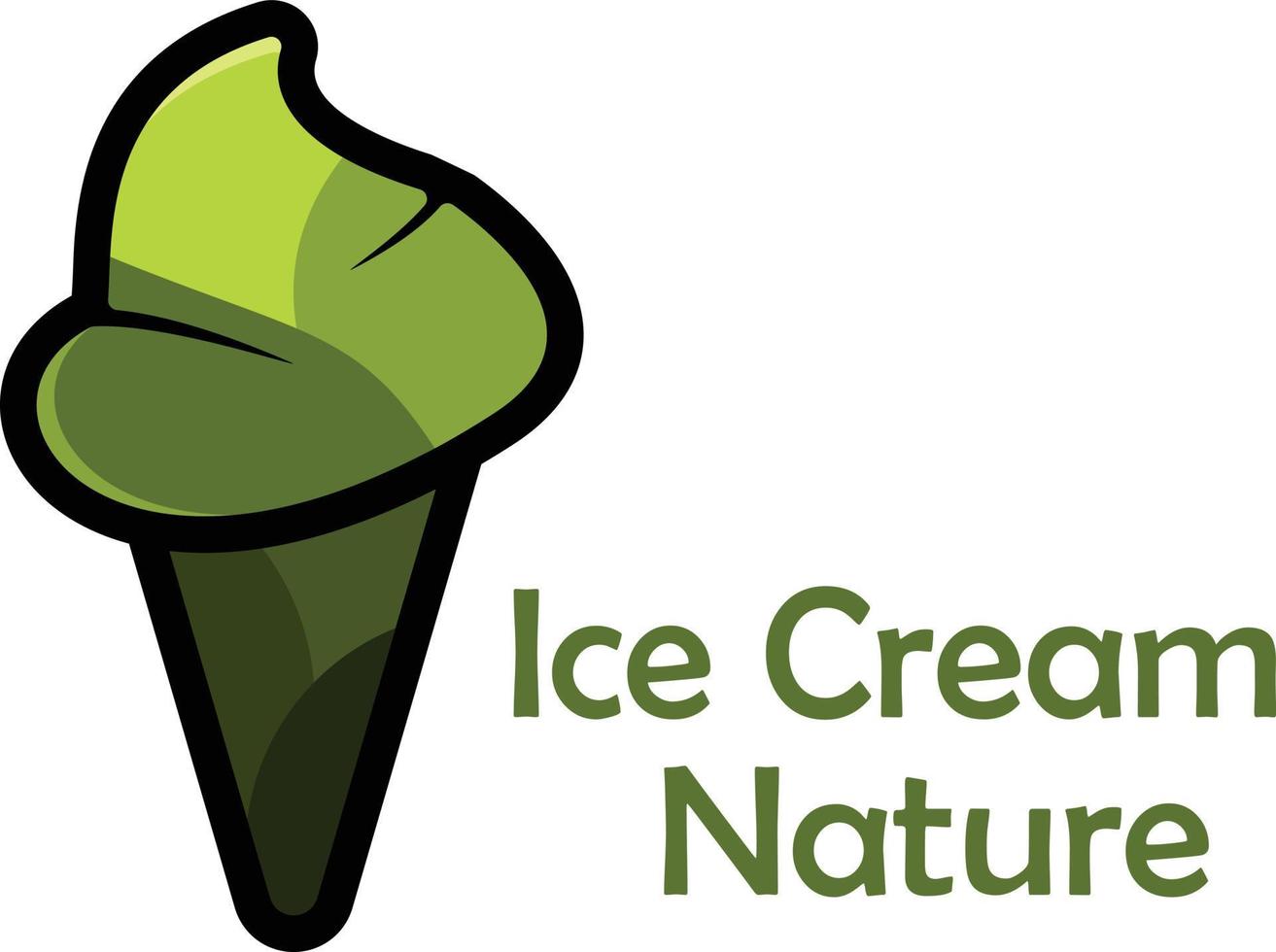 ice cream logo nature. vector illustration
