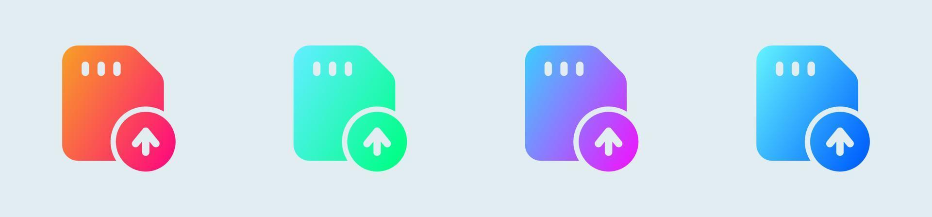 Upload solid icon in gradient colors. Arrow signs vector illustration.