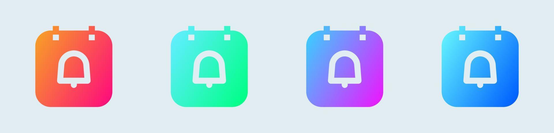 Reminder solid icon in gradient colors. Alert signs vector illustration.